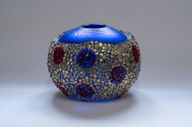 Gabriele Küstner, Vase, blau-gold