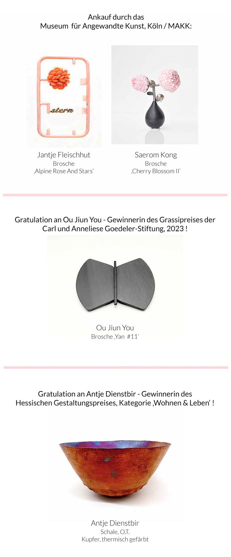 Sammlung MAKK / Grassipreis 2023 / Hessischer Gestaltungspreis 2023
