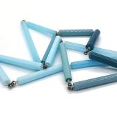 W.R. Faulkner, glass necklace, blue glass tubes