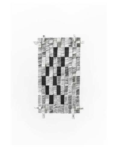 Annie Sibert, Lighting Score Chiaroscuro 1, Brosche, Silber und Ebenholz