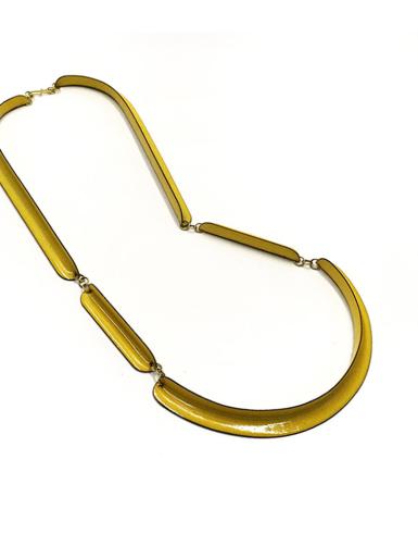 Helen Friesacher; Collier '4 Bögen', gelb, Emaille