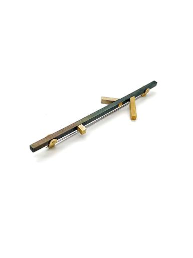 Andreas Frank, Stabbrosche, Gold, Stahl brüniert